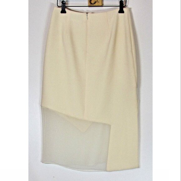 Prabal Gurung Illusion Panel Skirt, Ivory, Womens Size 2 US - Picture 3 of 5